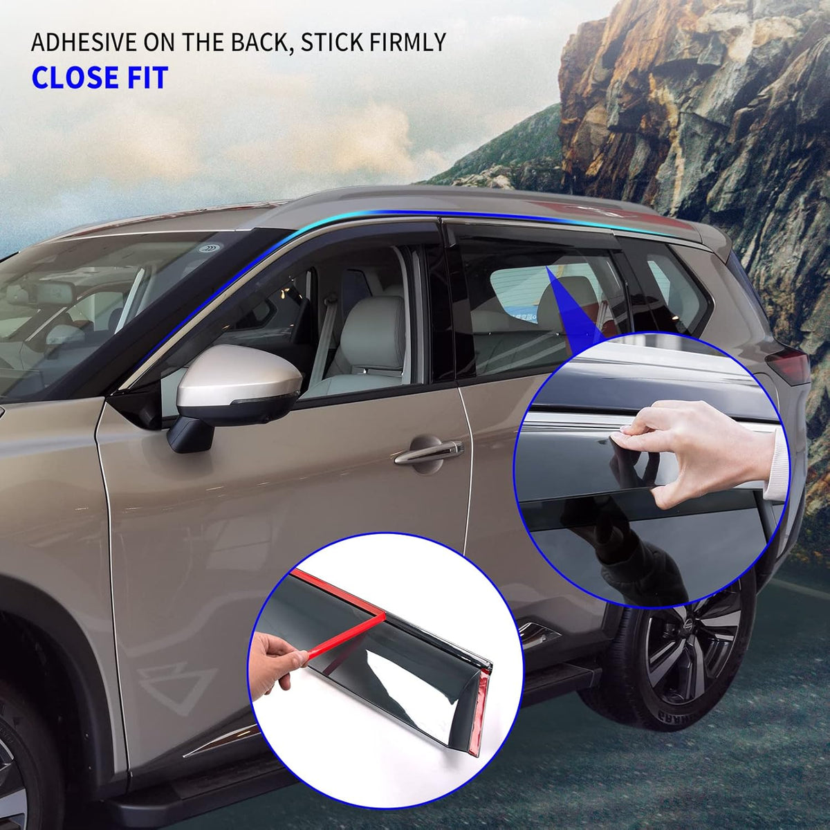 Smoke 4pcs Side Window Deflector for Nissan Rogue N5651