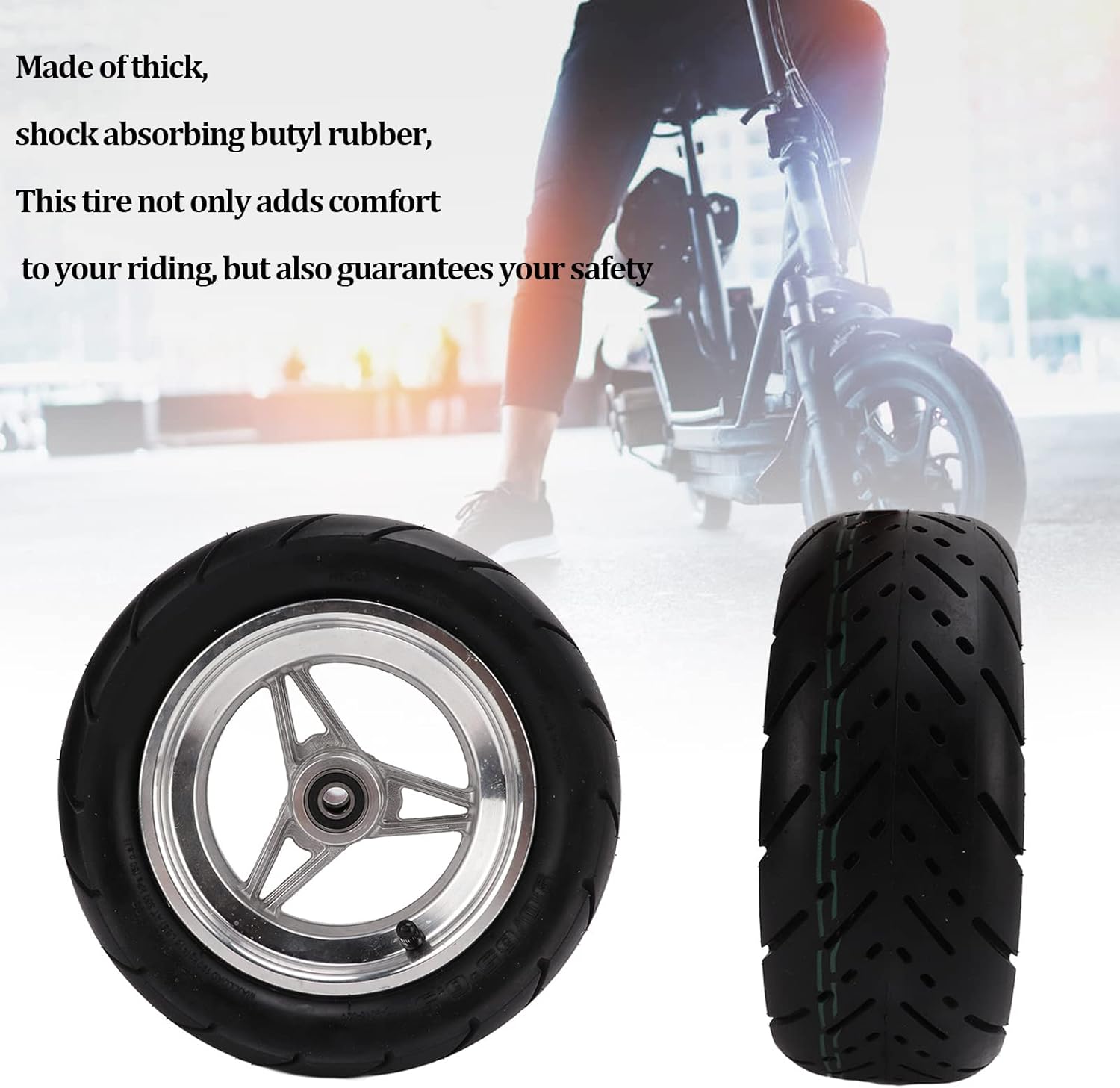 90/65-6.5 Tire with Stainless Steel Hub for Electric Scooters G76132