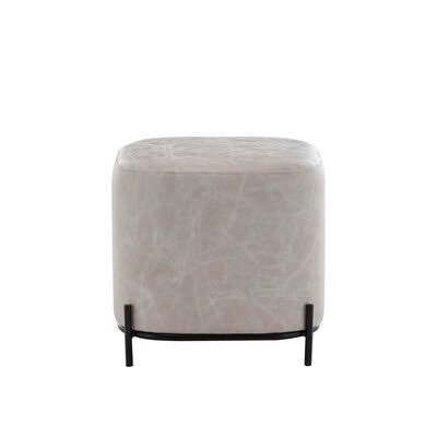 Distressed Tan Faux Leather Square Cube Ottoman W460637