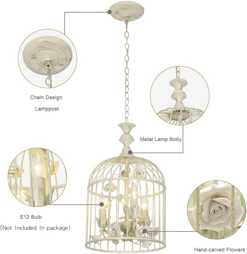 3-Lights Ceramic Rustic Chandelier M8882
