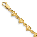 14K Yellow Gold Satin Heart Arrow Bracelet 7 inch D58265