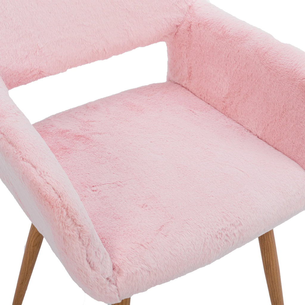 Faux Fur Dining Chairs with Solid Steel Leg A191