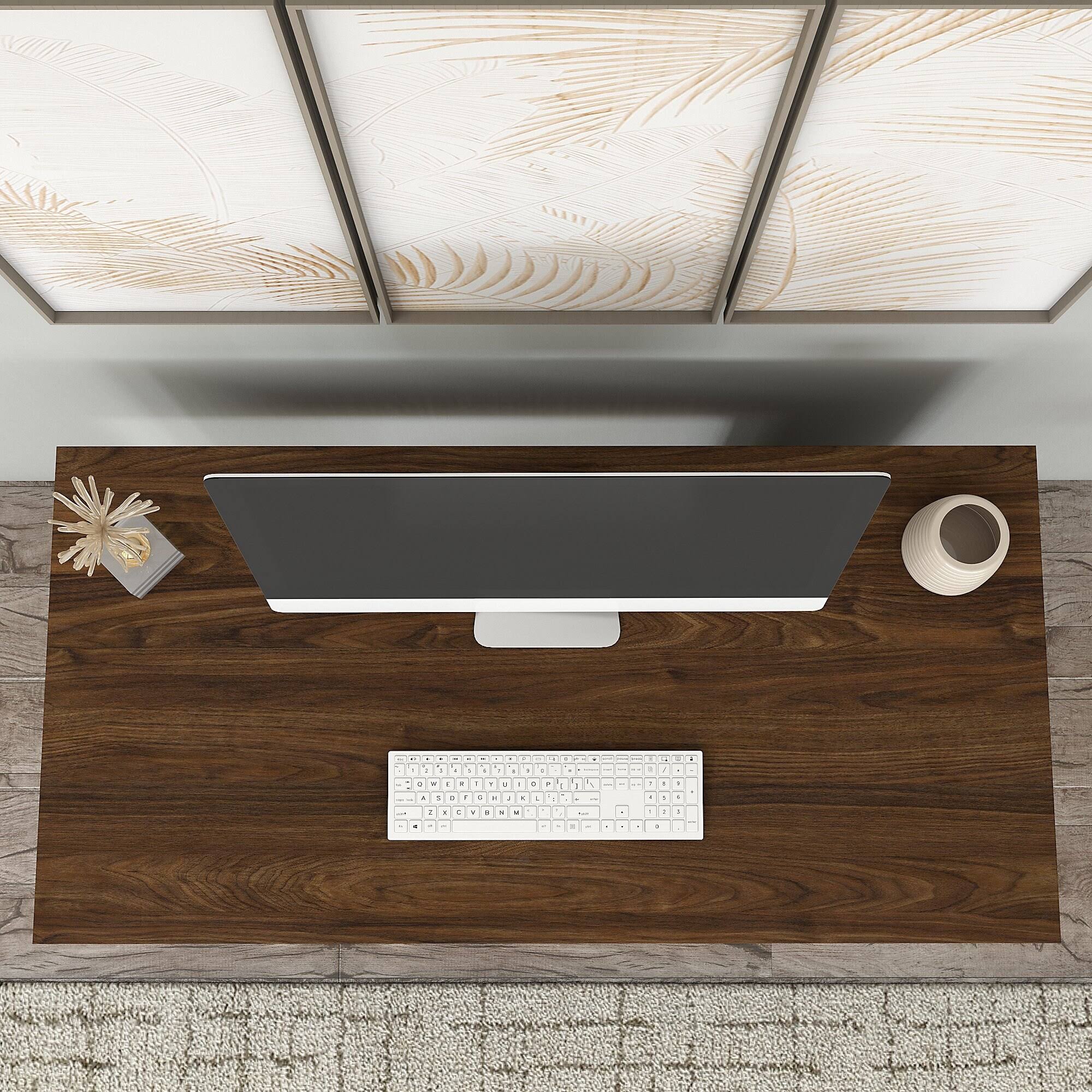 48W Writing Desk with Lateral File Cabinet Pure White N6724