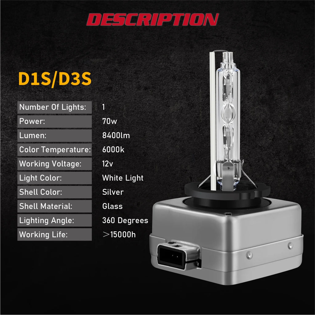 D1S Xenon HID Headlight Bulbs 6000K 2Pcs L401