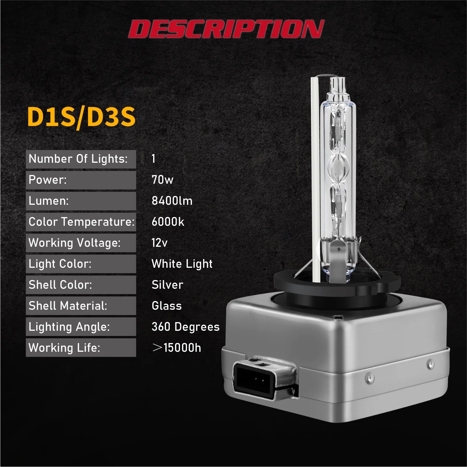 D1S Xenon HID Headlight Bulbs 6000K 2Pcs L401