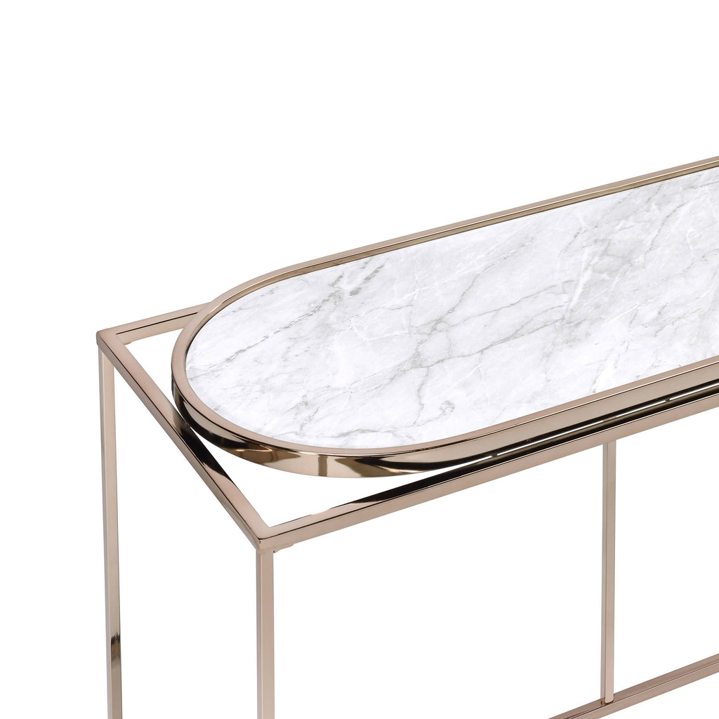 White Marble Sofa Table L942835