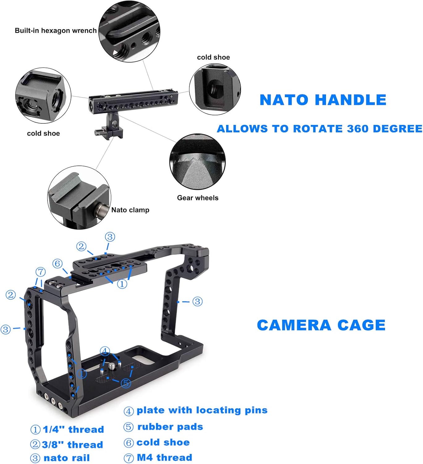 Camera Cage Kit for Blackmagic Design Pocket Cinema Camera 4K / 6K Q702