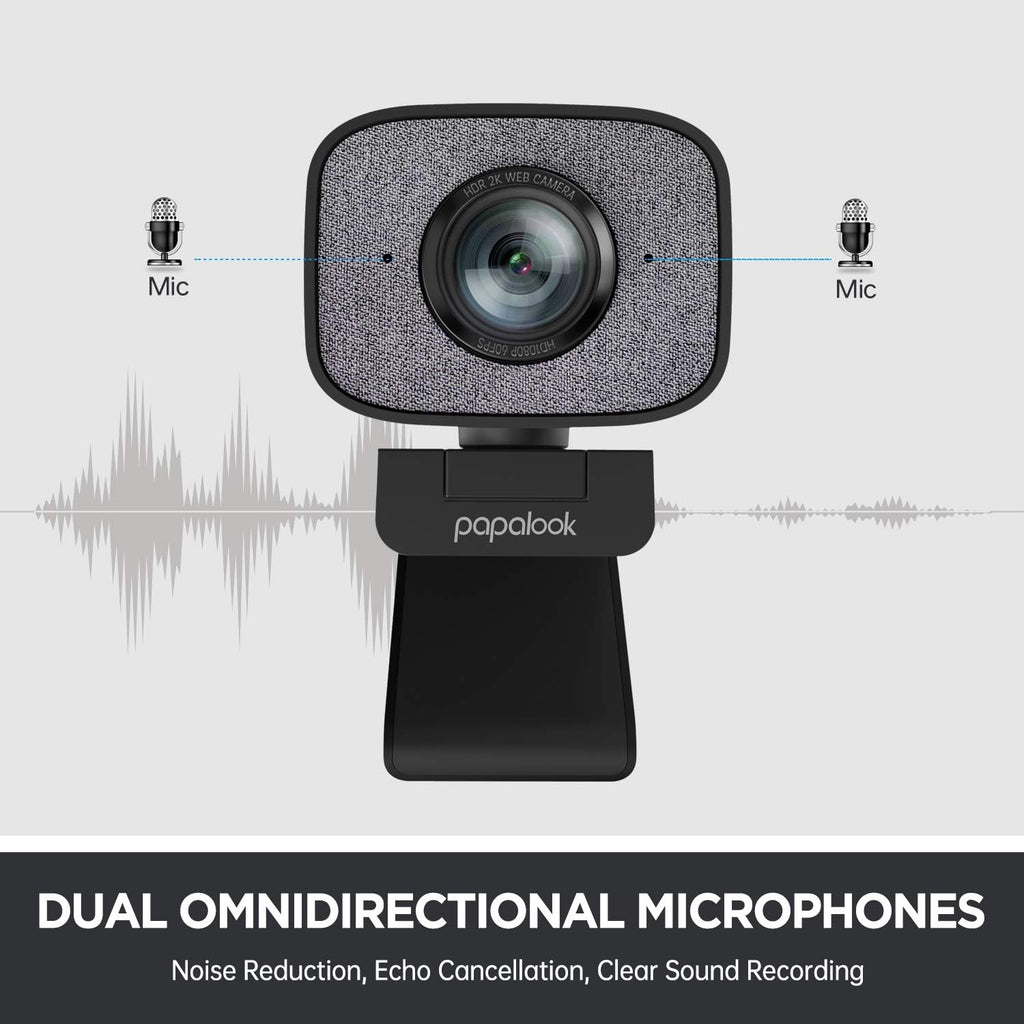 2K Ultra HD Webcam with Dual Microphone and Privacy Cover Q668