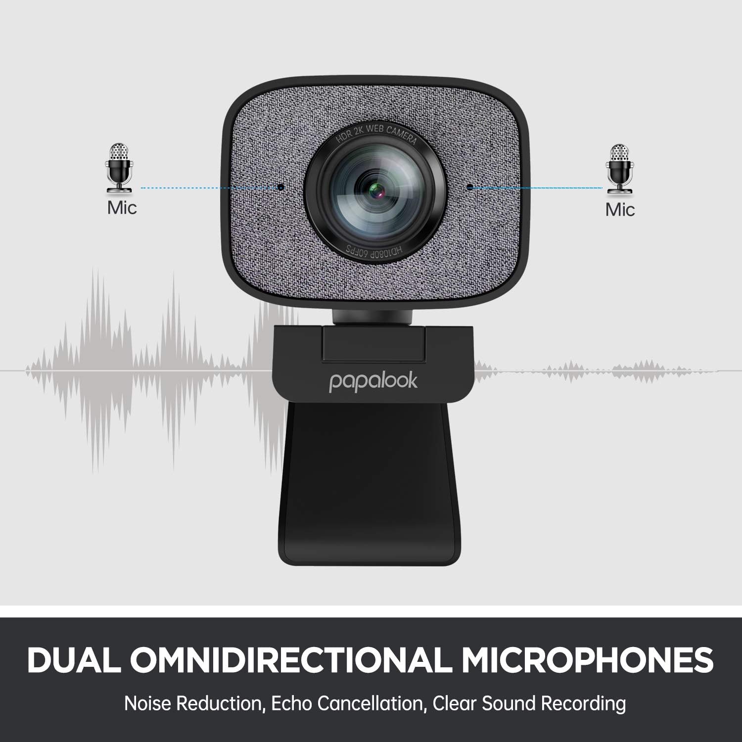 2K Ultra HD Webcam with Dual Microphone and Privacy Cover Q668