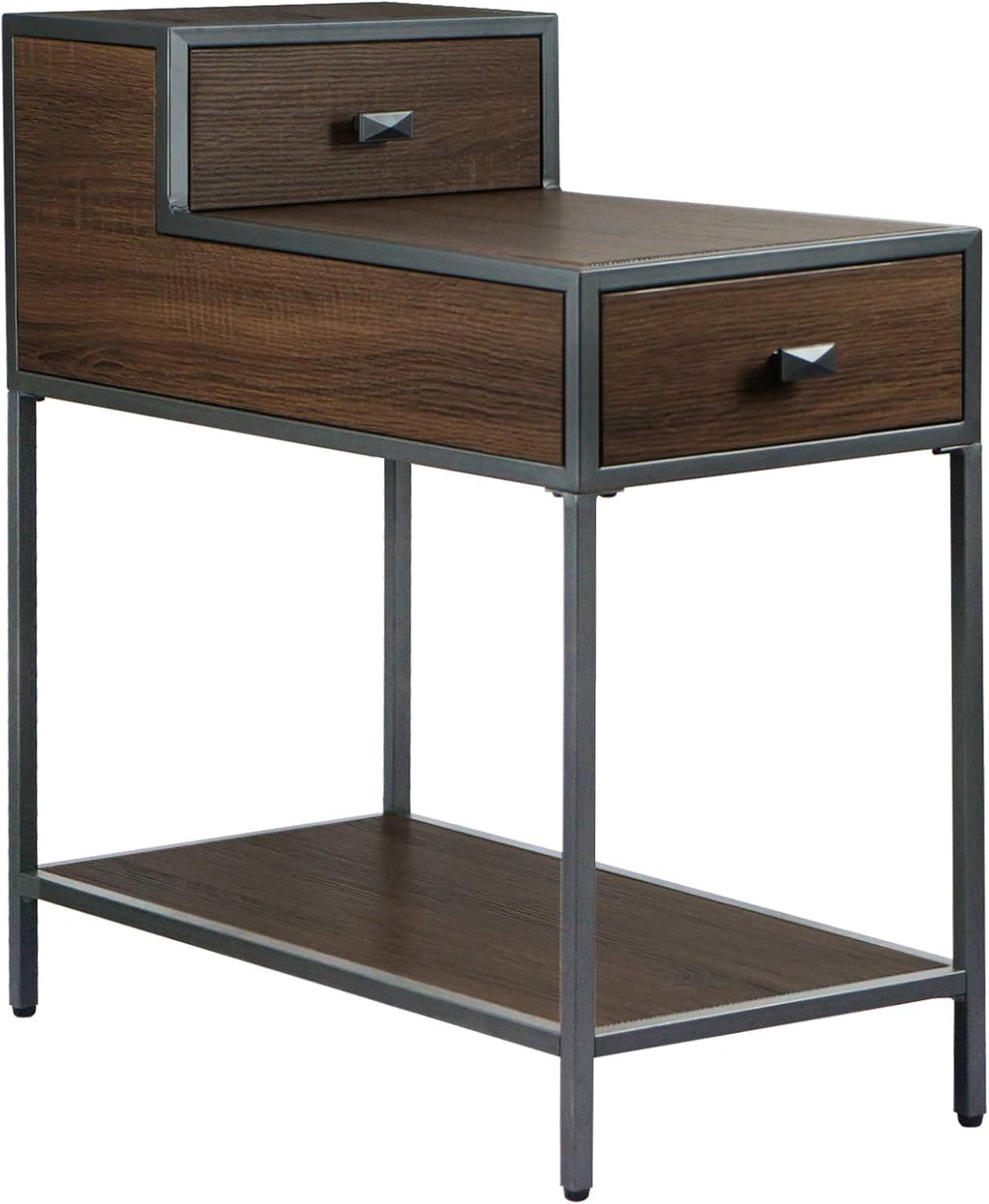 Gray Farmhouse Side Table with Drawer O499695