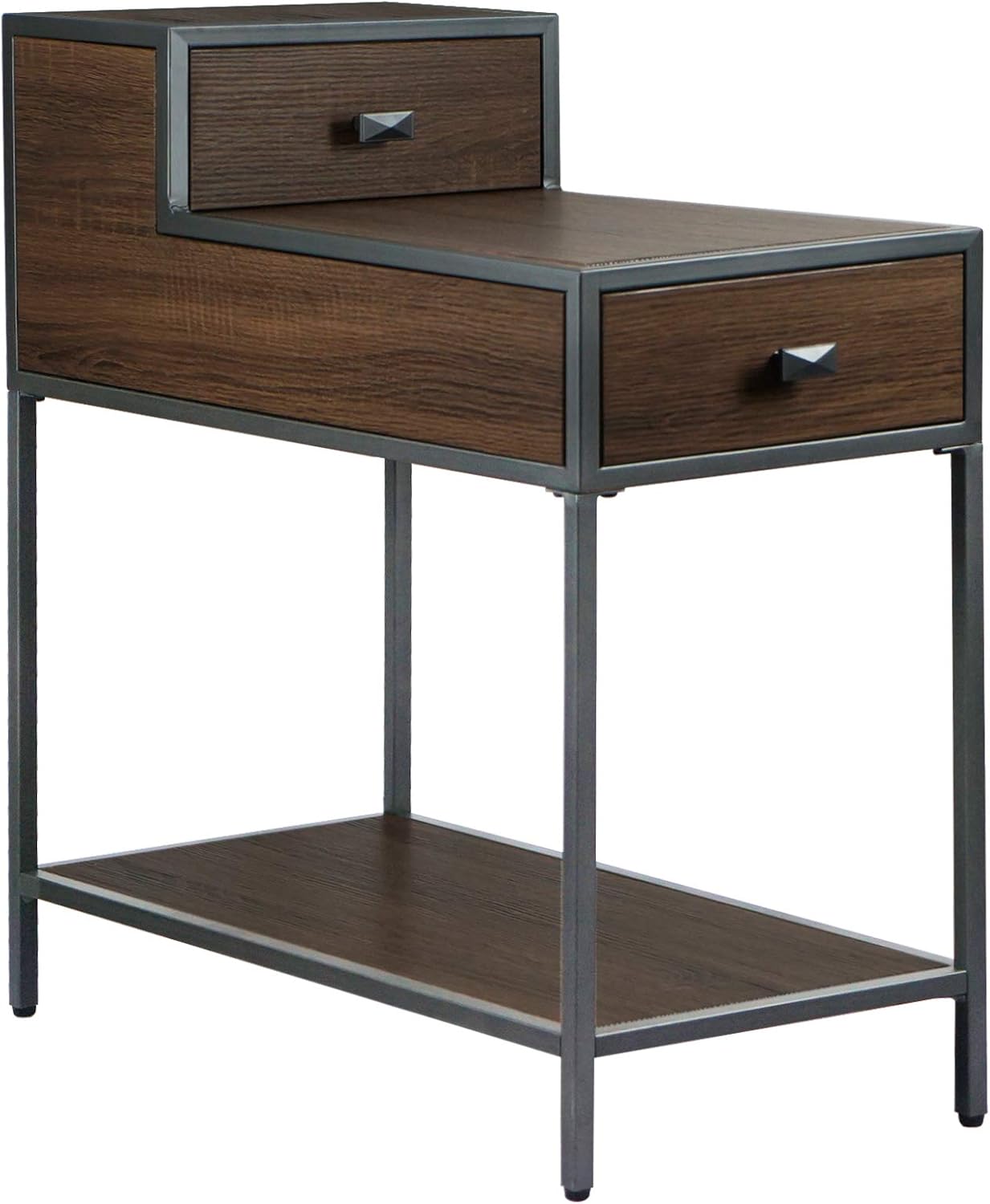 Gray Farmhouse Side Table with Drawer O499695