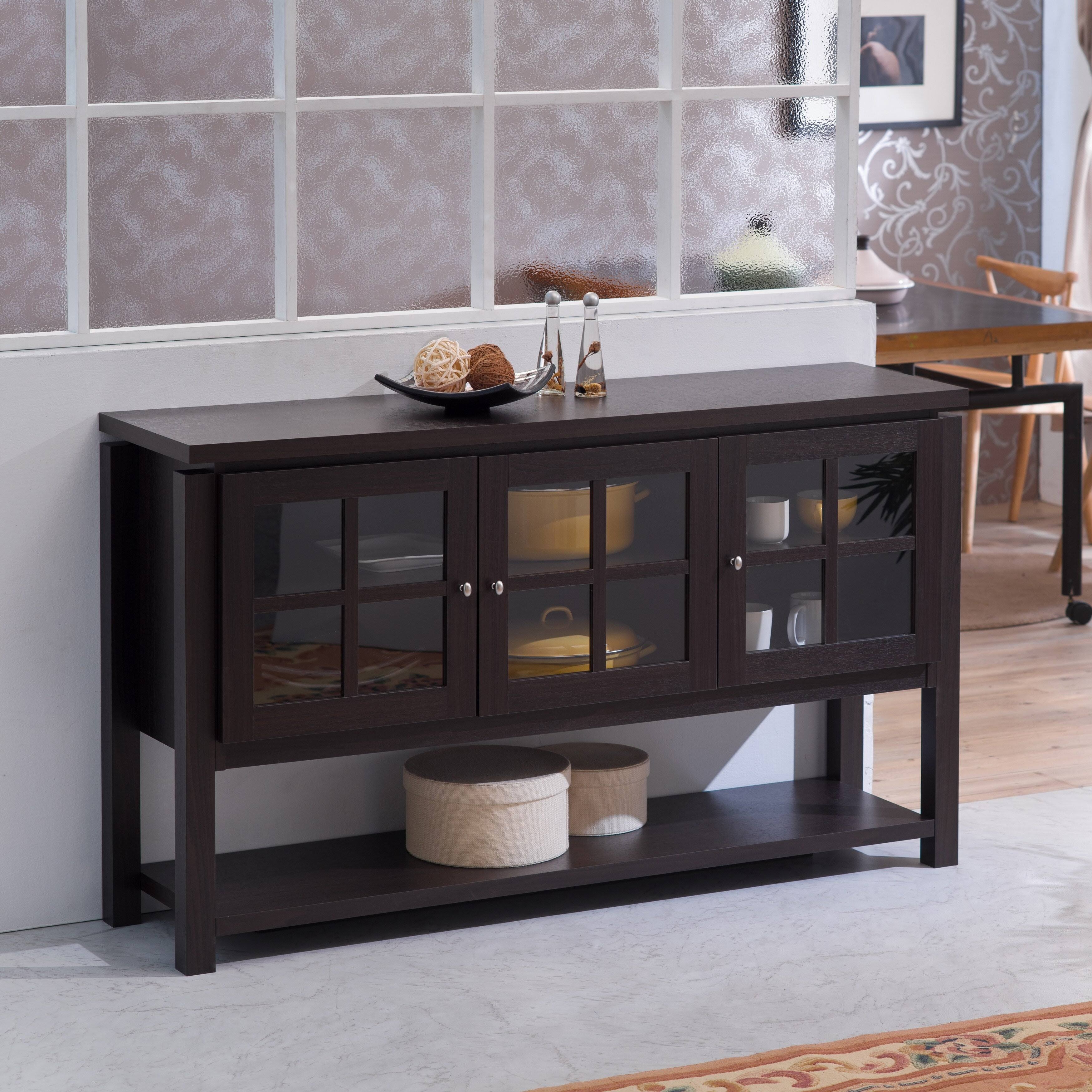Black Contemporary Buffet Table Q392