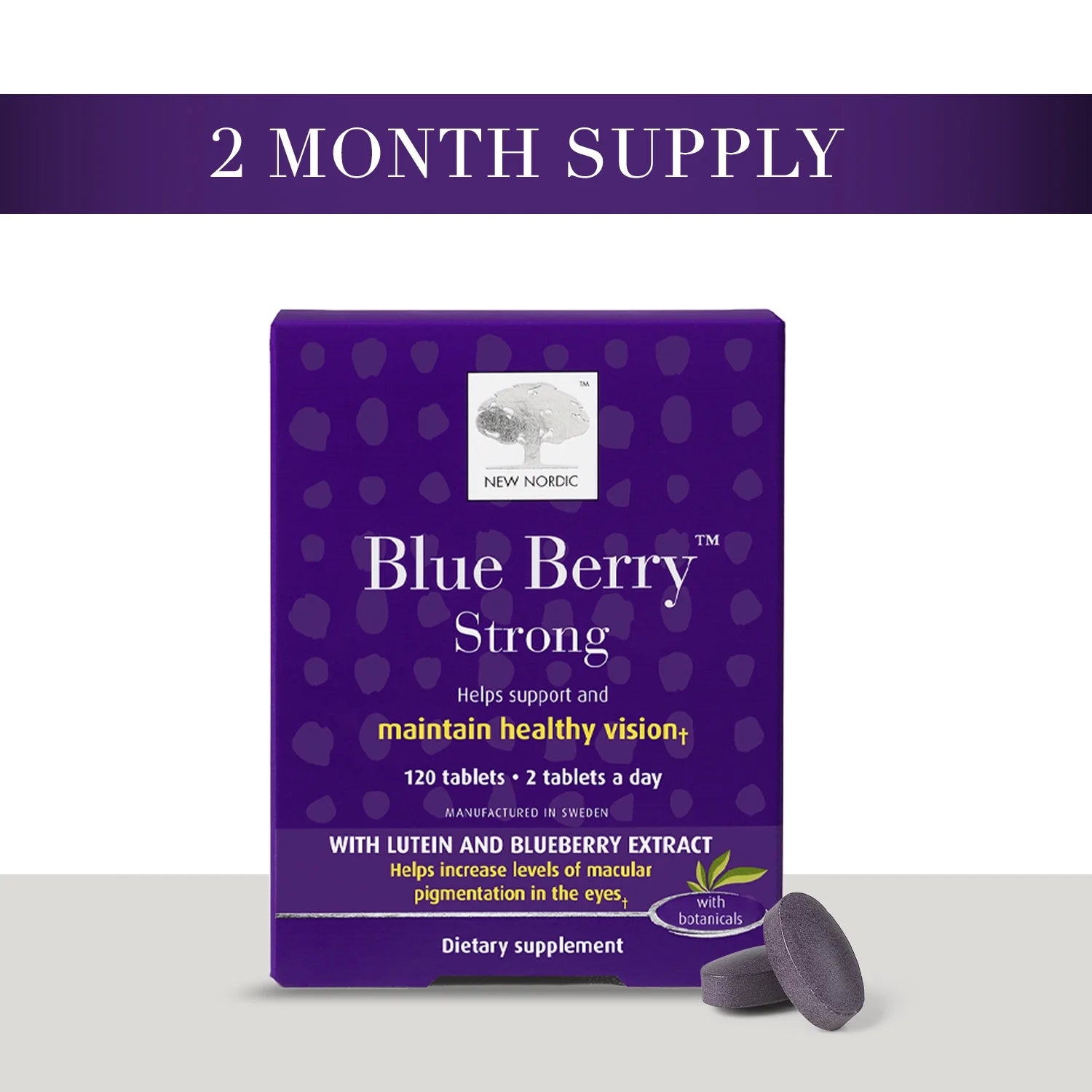 Blue Berry Strong Eye & Vision Support Supplement 120 Tablets Q30515