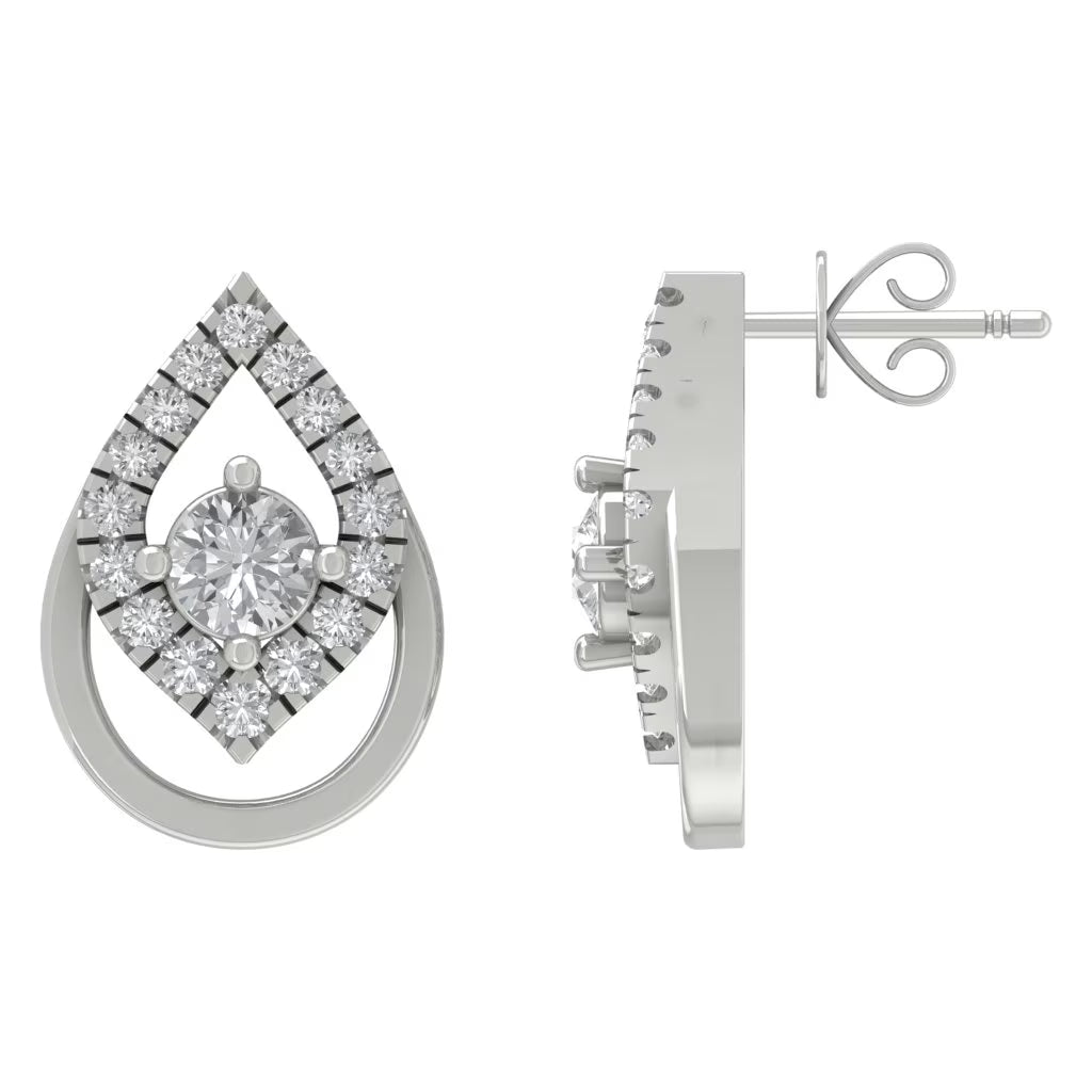 10K White Gold Lab Grown Diamond Stud Earrings H245345