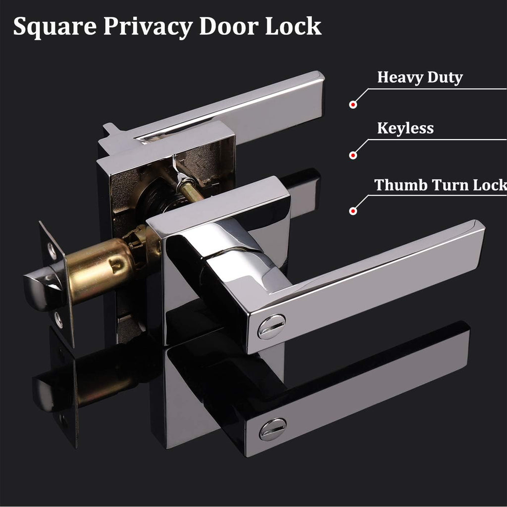 Polished Chrome Square Privacy Levers 5 Pack K742839