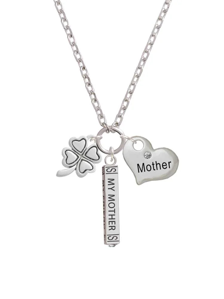 Silvertone Four Leaf Clover Bar Necklace G98847
