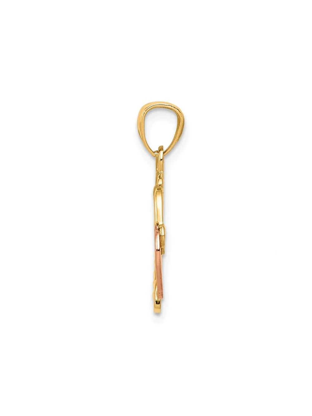 14K Yellow and Rose Gold Key & Heart Locket Pendant Necklace with Chain J545525