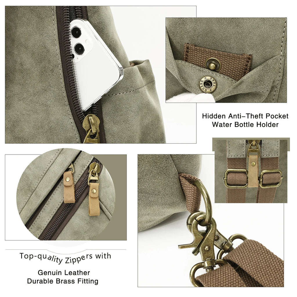 Olive Green PU Leather Sling Bag U677372