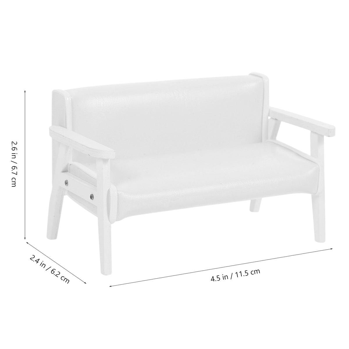White Leather Wooden Miniature Chair House L72537