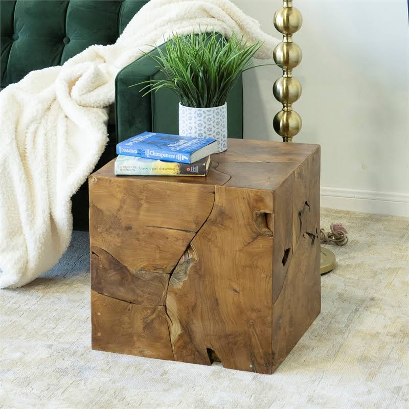 Teak Wood Stool-Ottoman Y55587