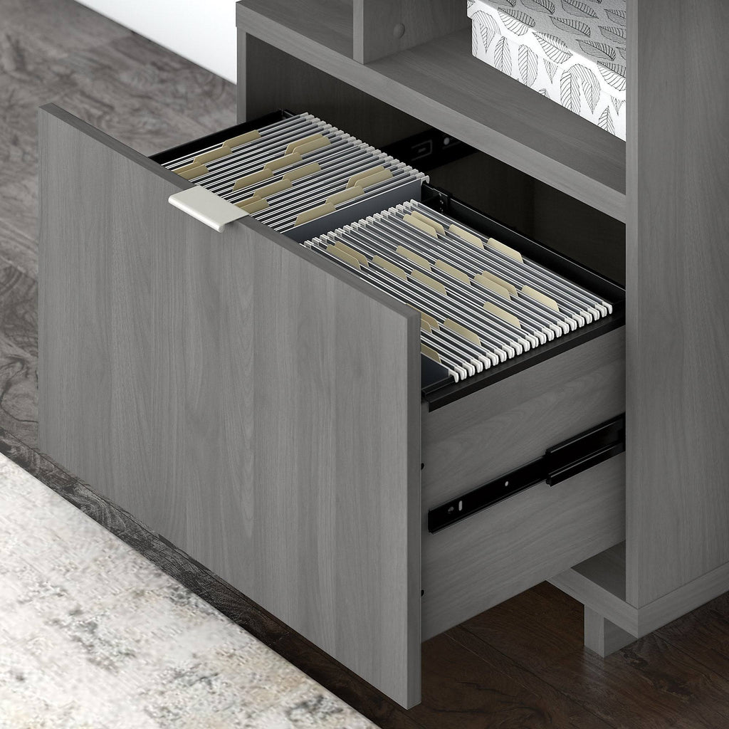 48W Writing Desk with Lateral File Cabinet Pure White N6724