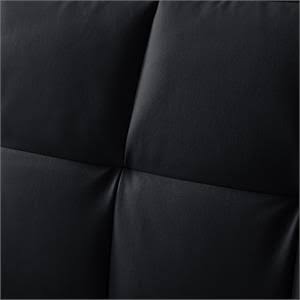Black Faux Leather Convertible Sleeper Sofa V55012