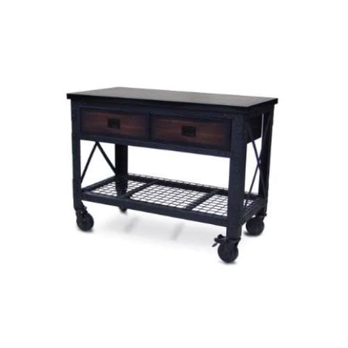 48 in x 24 in 2 Drawer Rolling Industrial Workbench with Wood Top M846966