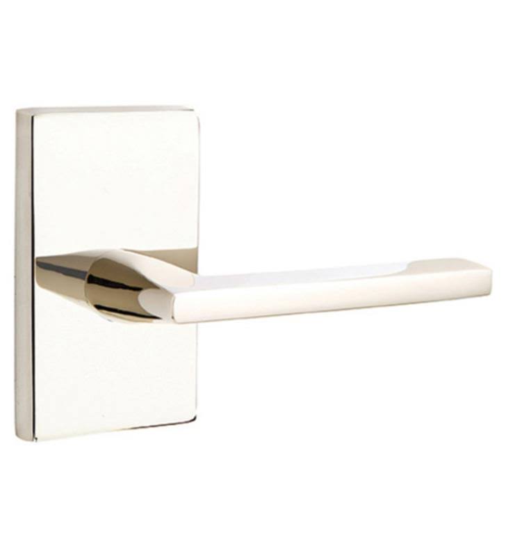 Oil Rubbed Bronze Lever Passage with Modern Rectangular Rose B5437