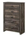 Weathered Grey Wood 5-Drawer Chest B9381
