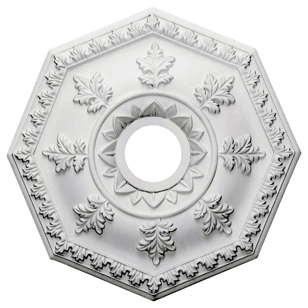 18x22OD x 3 1/2x22ID x 1 1/2x22P Hand-Painted Platinum Ceiling Medallion B357