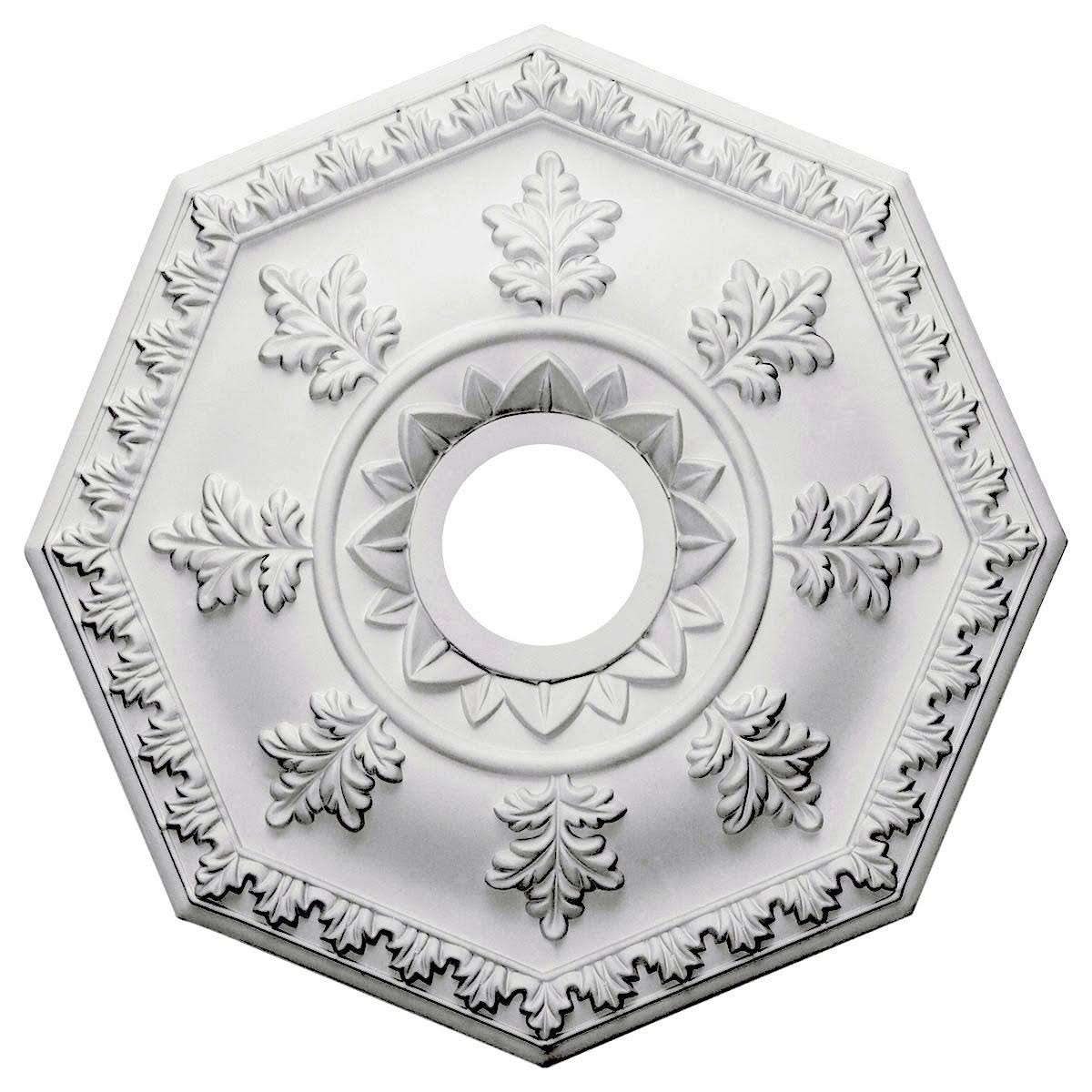 18x22OD x 3 1/2x22ID x 1 1/2x22P Hand-Painted Platinum Ceiling Medallion B357