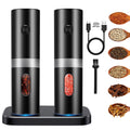 Electric Black Salt & Pepper Grinder USB Mill X482720