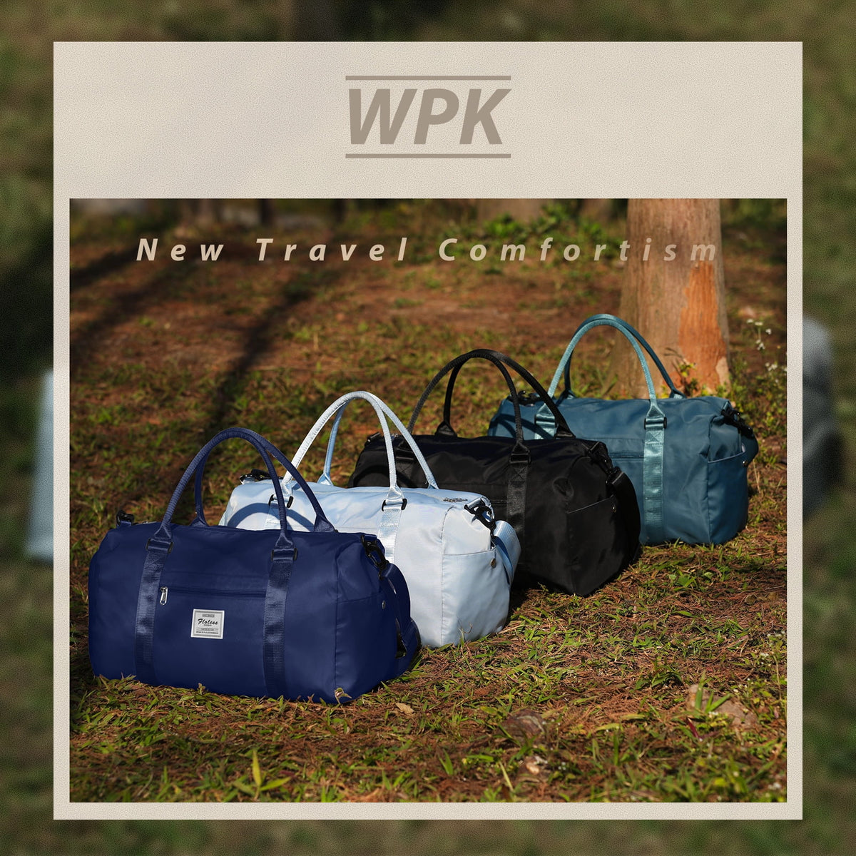 Waterproof Travel Duffel Bag with Shoes Compartment and Wet Pocket H7178