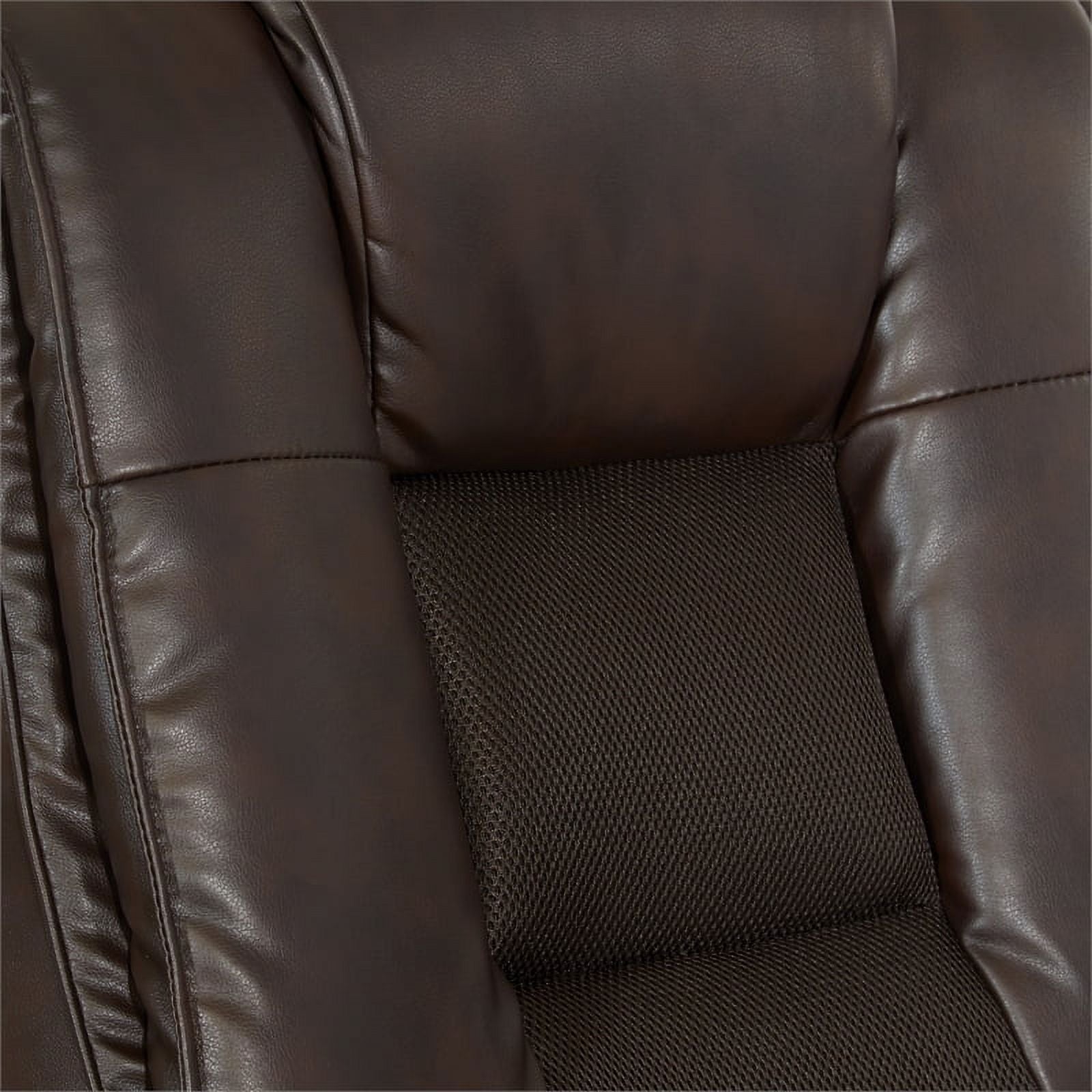 Bonded Leather Chair in Espresso with Cocoa Coated Flip Arms F227