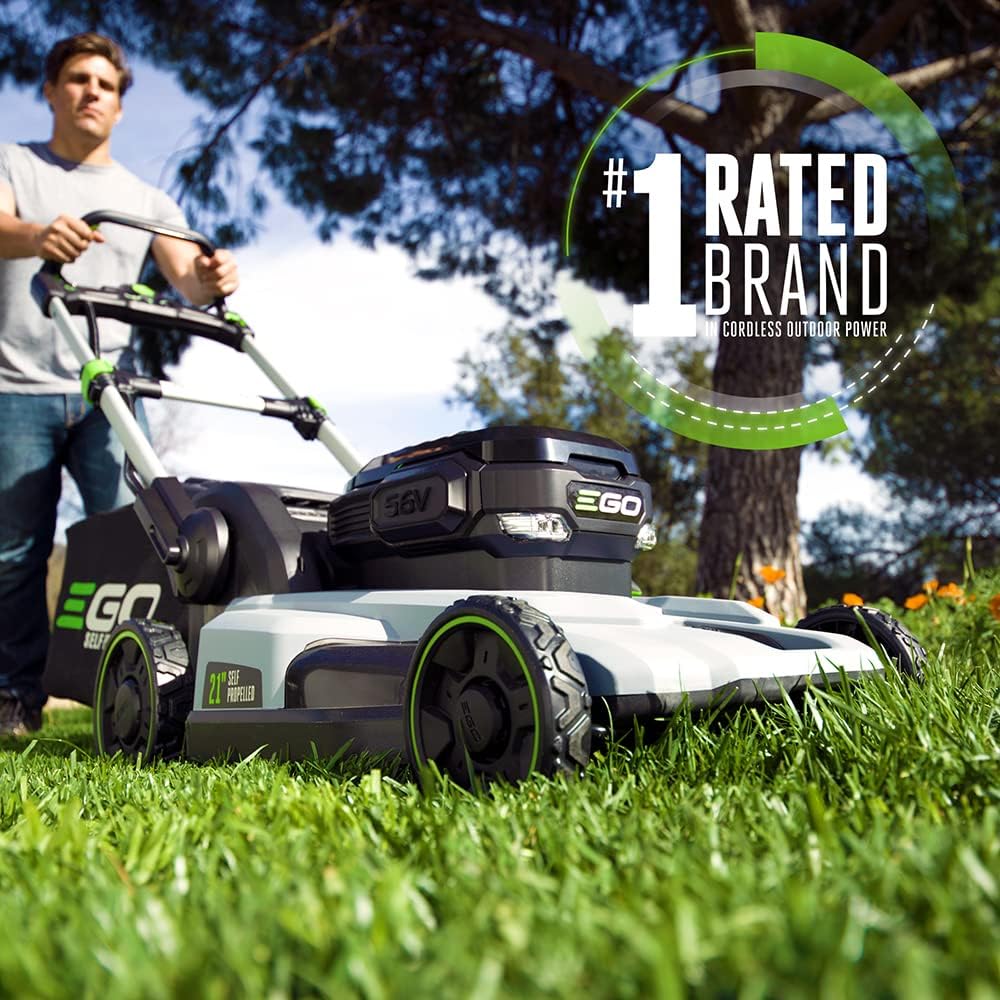 21-Inch 56-Volt Cordless Self Propelled Lawn Mower with Two 5.0 Ah Batteries & Charger I847638