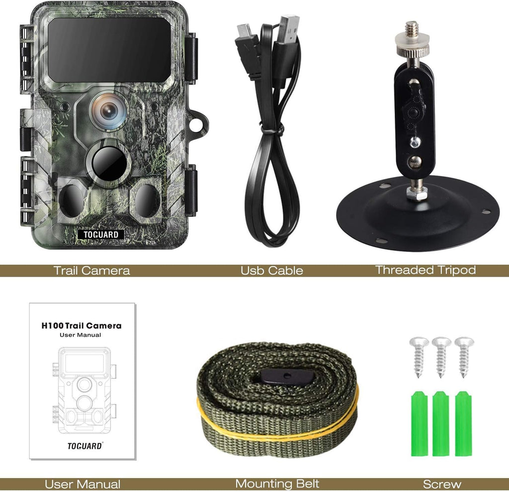 4K 30MP Trail Camera with Night Vision, 120° Wide Angle, IP66 Waterproof O243091