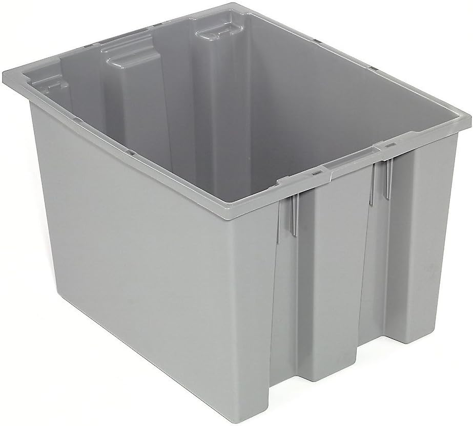 Gray Stack And Nest Shipping Container, 23-1/2x15-1/2x12, Lot of 3 A110558