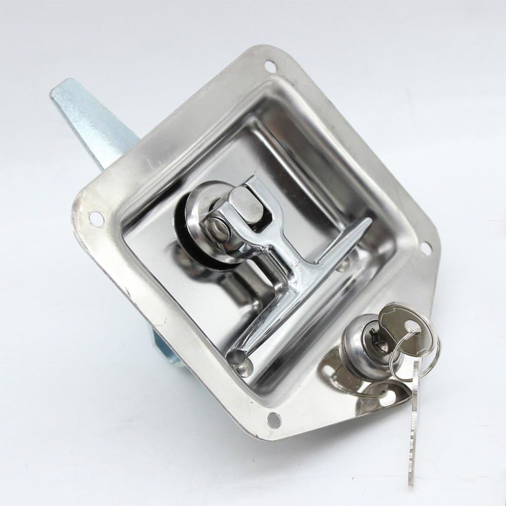 4Pcs T-Handle Lock 304 Stainless Steel Trailer Door Latch with Gasket V77740