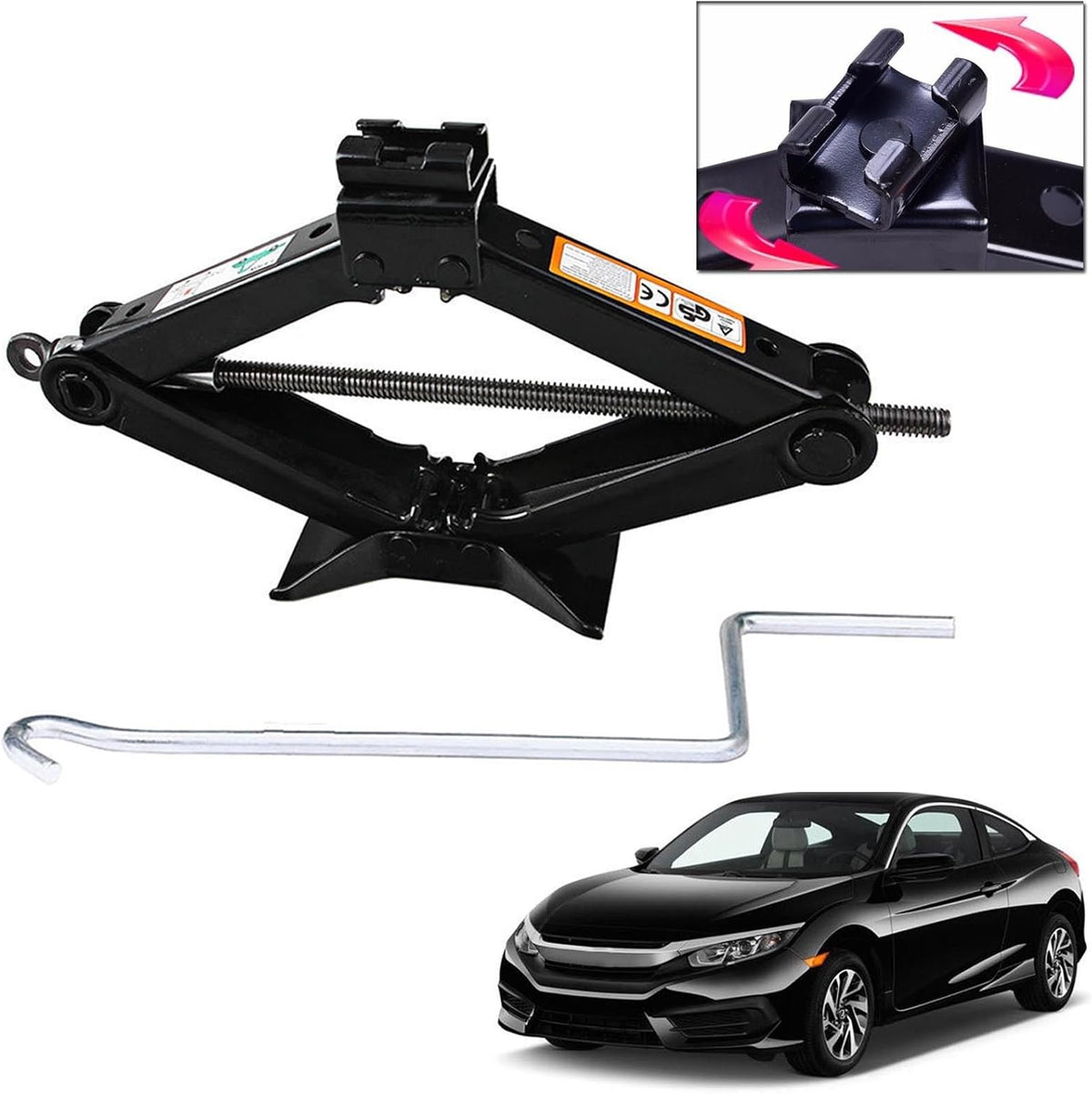 Spare Tire Tool Kit and 2 Ton Scissor Jack, Pack of 2 D7650