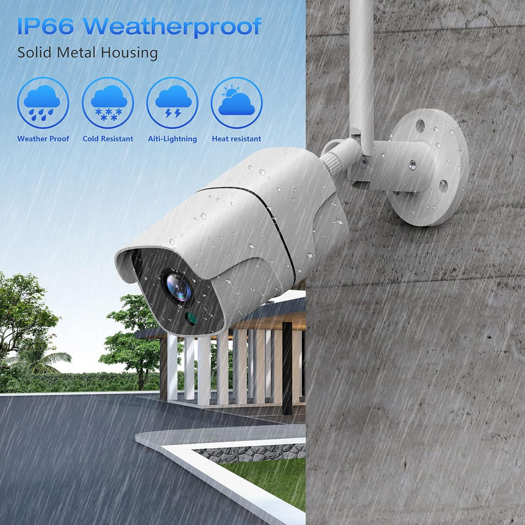 Wireless Security Camera System 3TB Hard Drive 8CH NVR 4pcs Cameras N877