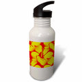 Yellow and Orange Hawaiian Hibiscus Floral Print 21 oz Sports Water Bottle M1151