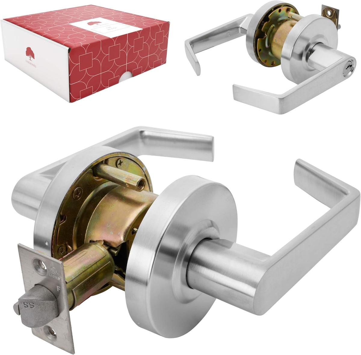 Commercial Door Handle Privacy Lock, Grade 2, Nickel Chrome Y992