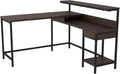 Warm Brown L-Shaped Home Office Desk F68253