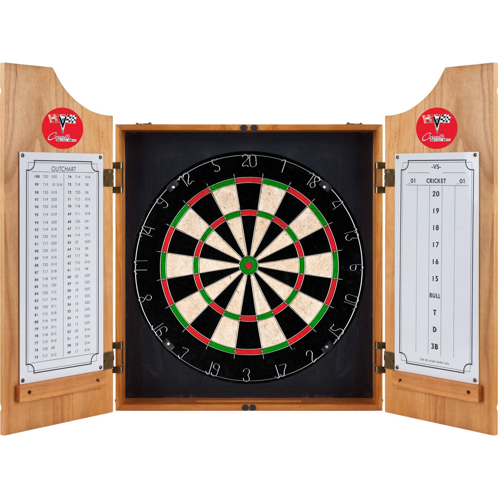Red Dart Cabinet with Darts and Board P4751