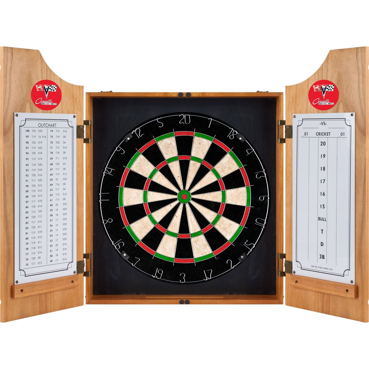 Red Dart Cabinet with Darts and Board P4751