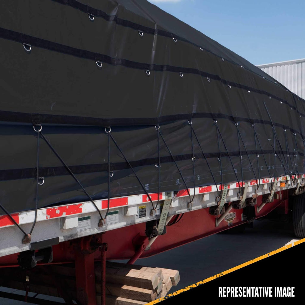 Black Combo Tarp 20 Feet x 28 Feet with 6 Foot Drop and Flap N147470