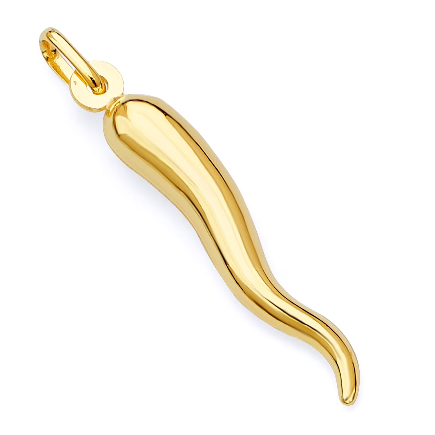 14K Yellow Gold Cornicello Charm Pendant X14219