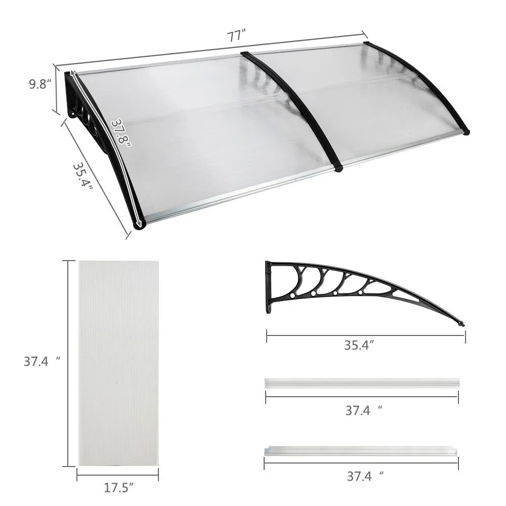 Black Door Window Awning Canopy Patio Cover Q653