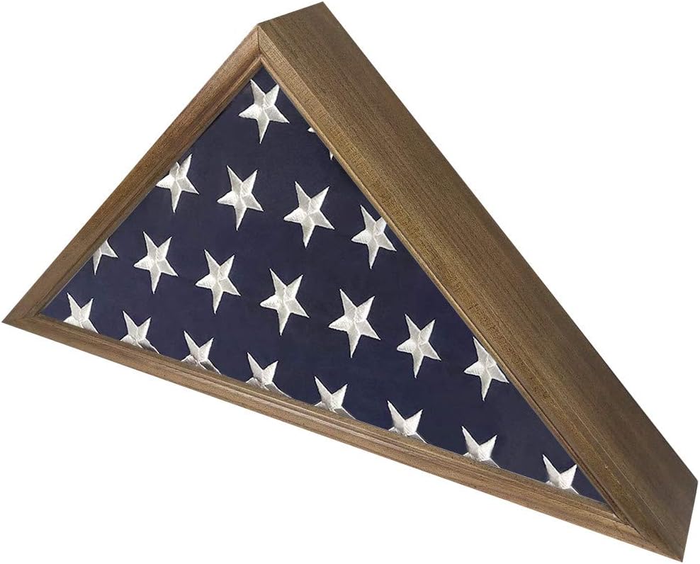 Military Flag Display Case for 5 x 9.5 American Flag - Paulownia Wood S1644