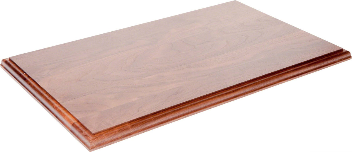 Solid Walnut Rectangular Wood Display Base with Ogee Edge S779230